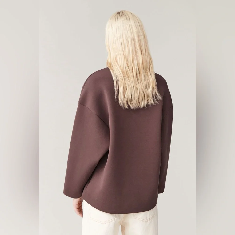 COS Purple Roll Neck Scuba Top Sweater Size XS - Picture 3 of 9